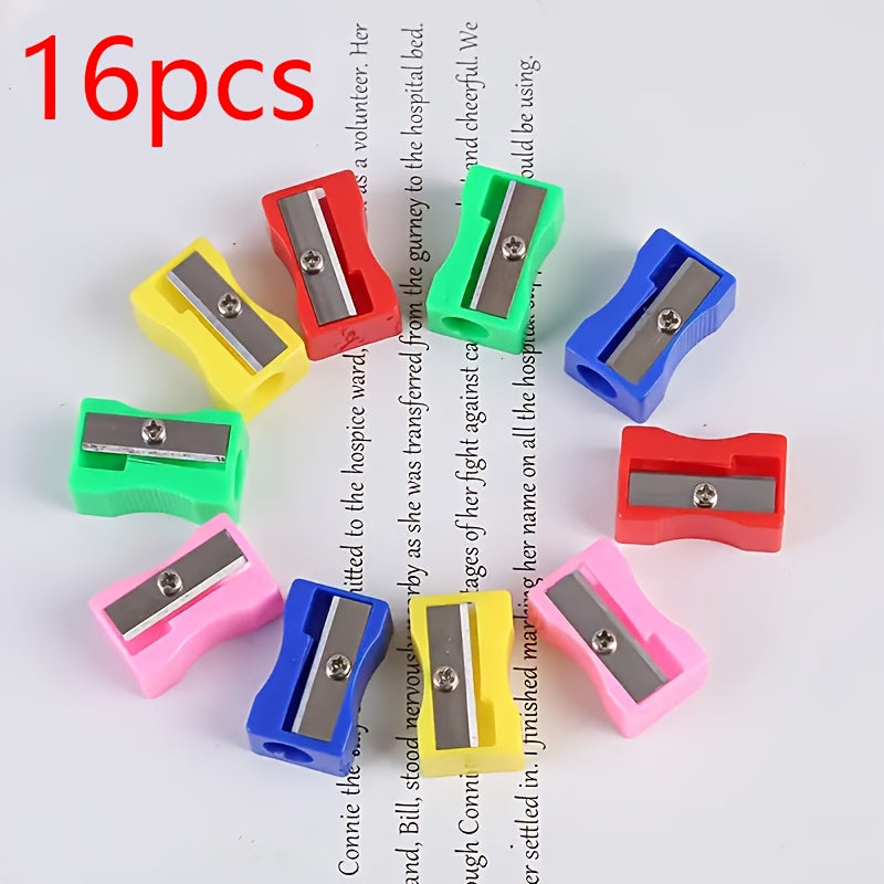 16pcs Mini Pencil Sharpeners Durable with Metal Blades Red Green