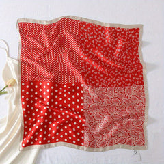 Paisley Polka Dot Print Bandana Satin Square Scarf Silk Head Wrap