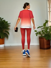 Women's Plus Ombre & Cross Tee & Leggings 2-Piece Set