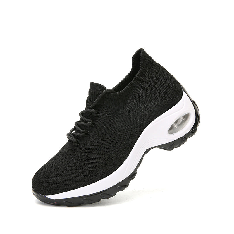 Women's Air Cushion Mesh Sneakers Breathable Lace Up Running Shoes