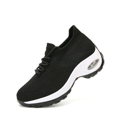 Women's Air Cushion Mesh Sneakers Breathable Lace Up Running Shoes