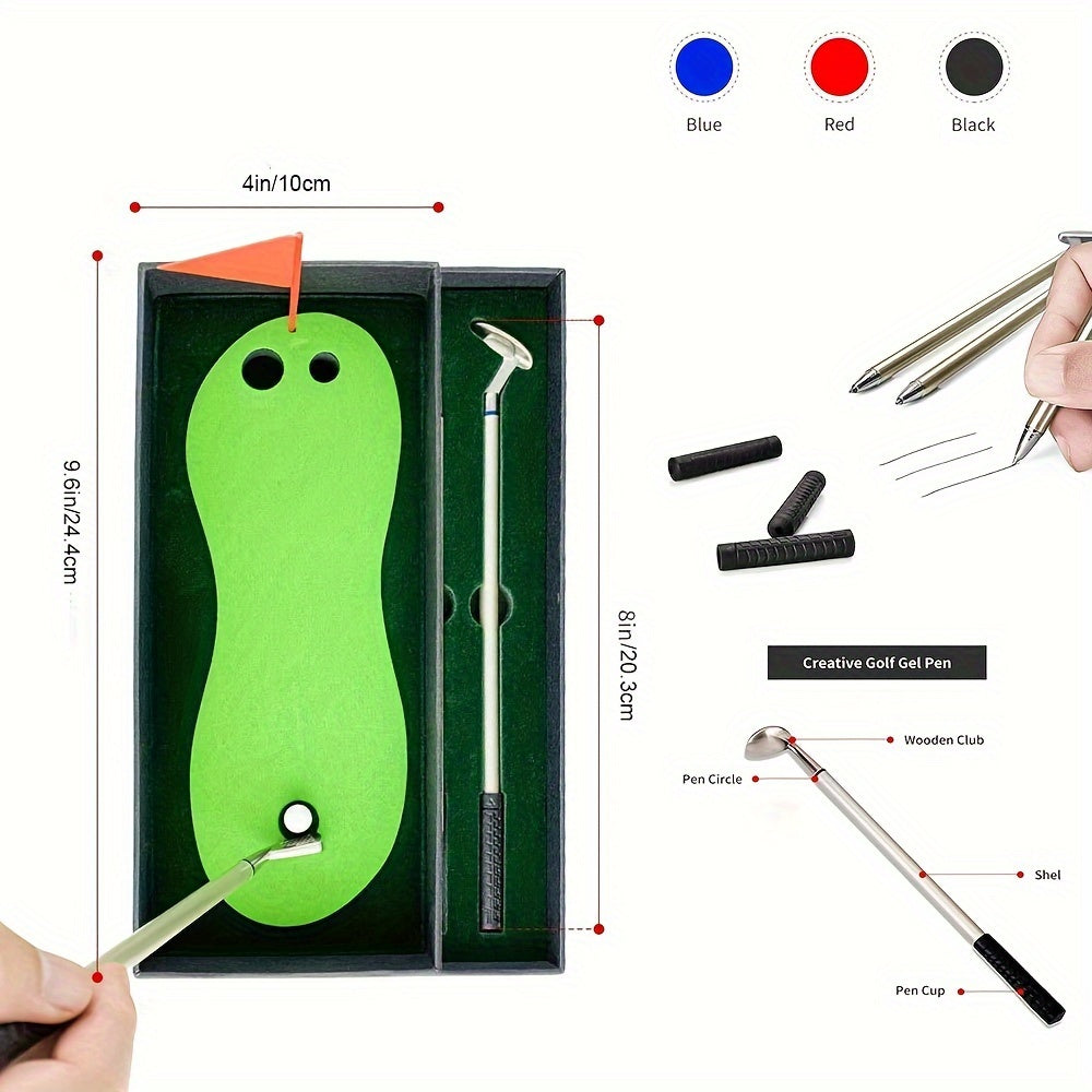 Golf Mini Desktop Pen Gift Set with Putter Game