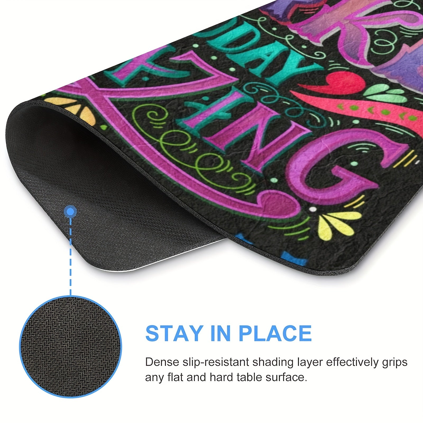 Gaming Mouse Pad Non-Slip Rubber Base Waterproof for Computer Laptop Office Home