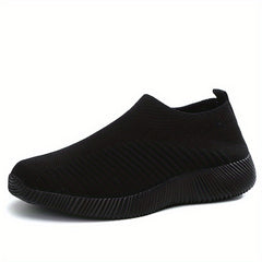Women's Knitted Socks Sneakers Slip-on Flats Breathable Soft Sole Shoes