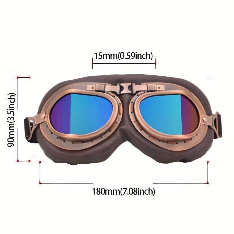 Vintage Style Pilot Goggles for Motorcycle