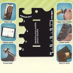 Multifunctional Folding Phone Bracket with Card Bottle Opener