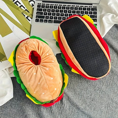 Funny Hamburger Novelty Slip-On Slippers for Women