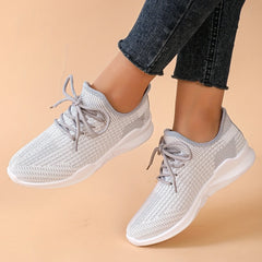 Women's Knitted Sports Shoes Lace Up Running Trainers Lightweight Sneakers