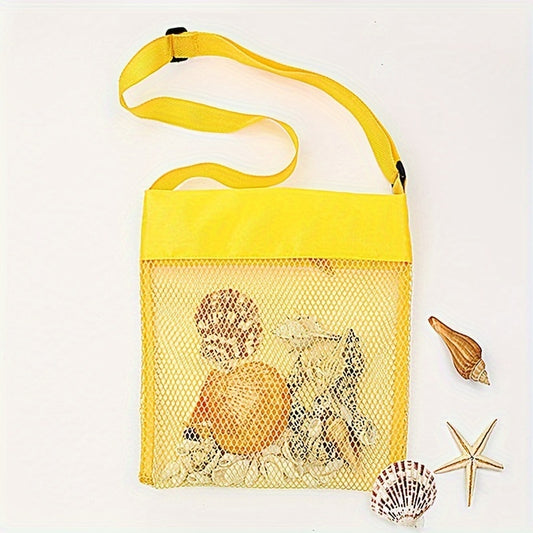 Shell Collection Pouch Storage Beach Toy Bag with Shoulder Strap
