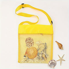 Shell Collection Pouch Storage Beach Toy Bag with Shoulder Strap
