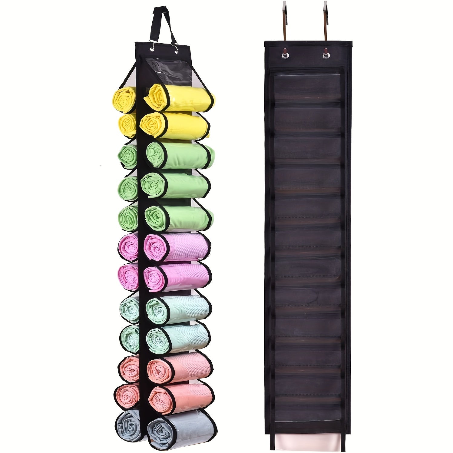 Legging Storage Bag Hanging Over the Door with Double Side Grids