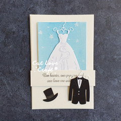 Metal Cutting Stencil Bride & Groom Dress Die For Card Decoration