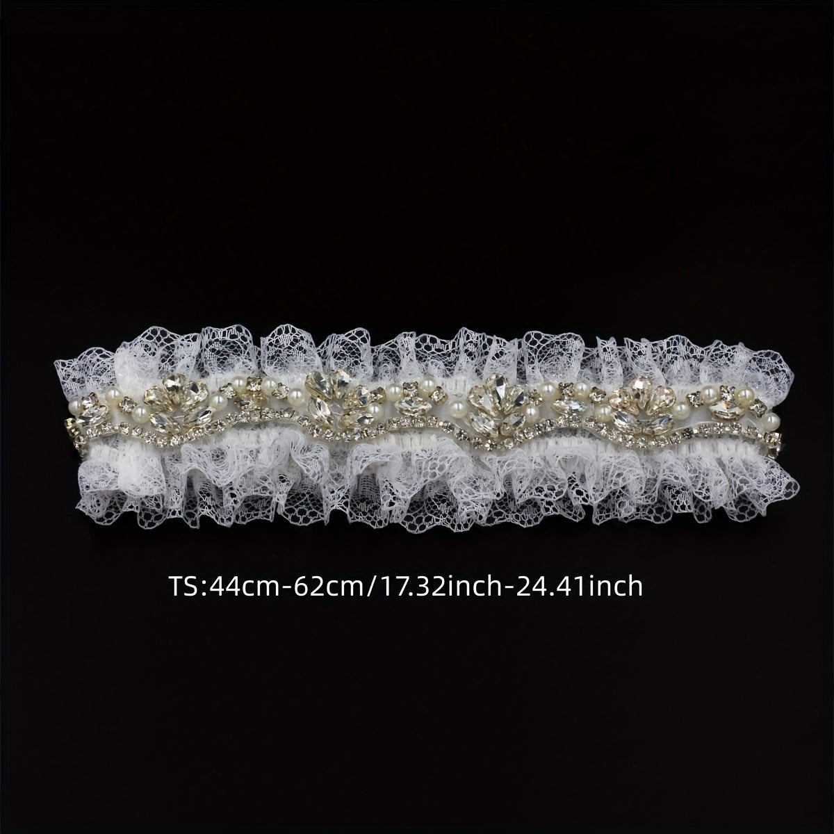 Pearl Crystal Lace Garter Belt Sexy Leg Straps Elastic Band Women's Accessories