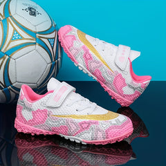 Girl's Turf Football Boots With Rotating Buckle Anti-Skid TF Soccer Cleats