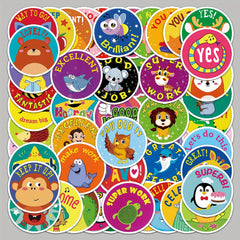 50pcs Cartoon Growth Reward Stickers Decor Fun Holiday & Birthday