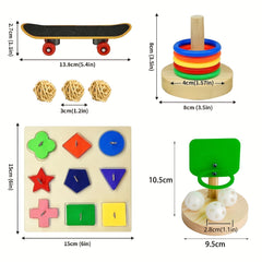 5pcs Interactive Parrot Toys Set - Promotes Exercise and Mental Stimulation
