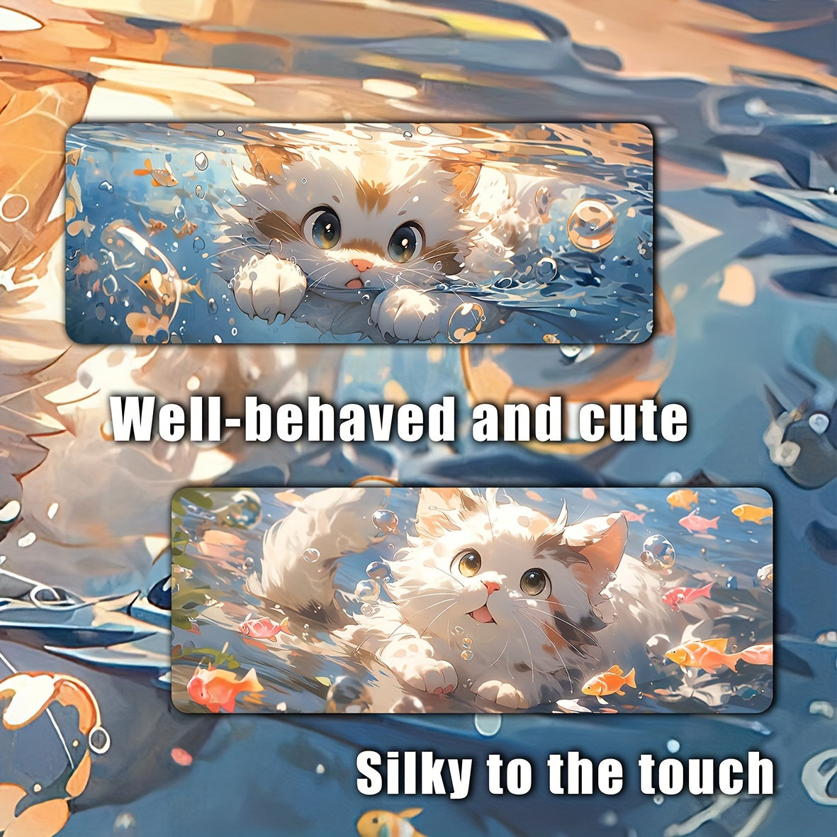 Anime Cat Mouse Pad Oversized Non-slip Table Mat