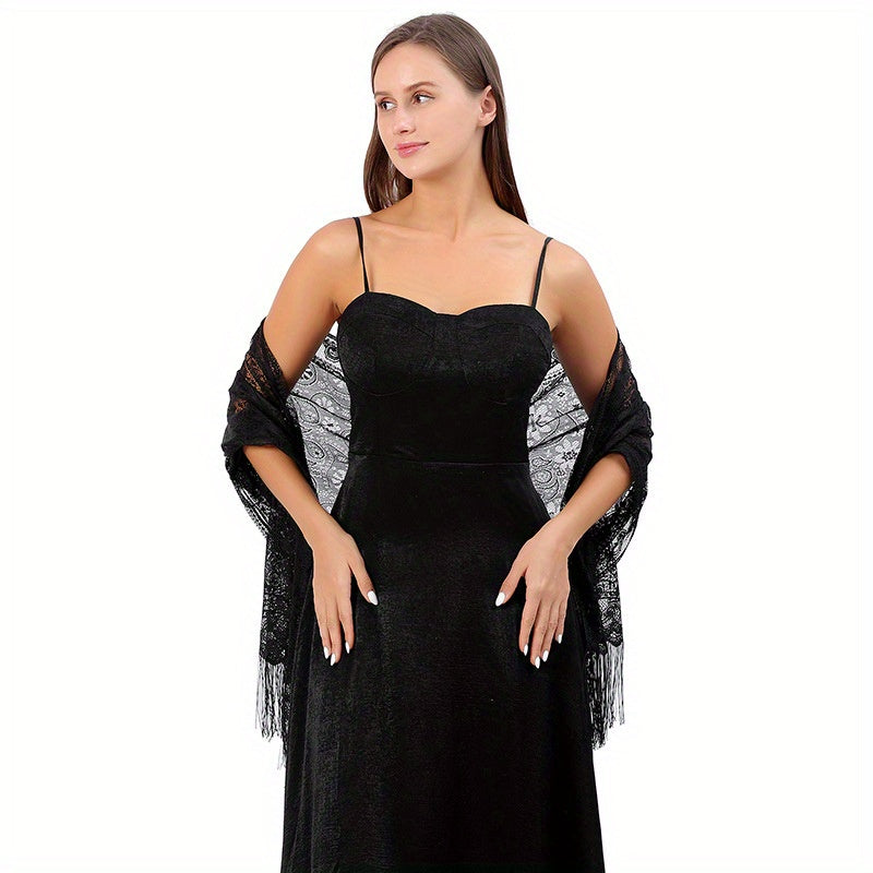 Floral Lace Scarf Tassels Shawl Bridesmaid Cover Up Wraps