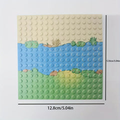 2pcs Set Small Grain Base Plates Forest Scene Building Blocks Home Decor Board