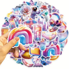 50pcs Cartoon Colorful Gift Series Graffiti Stickers Waterproof DIY Sticker Pack