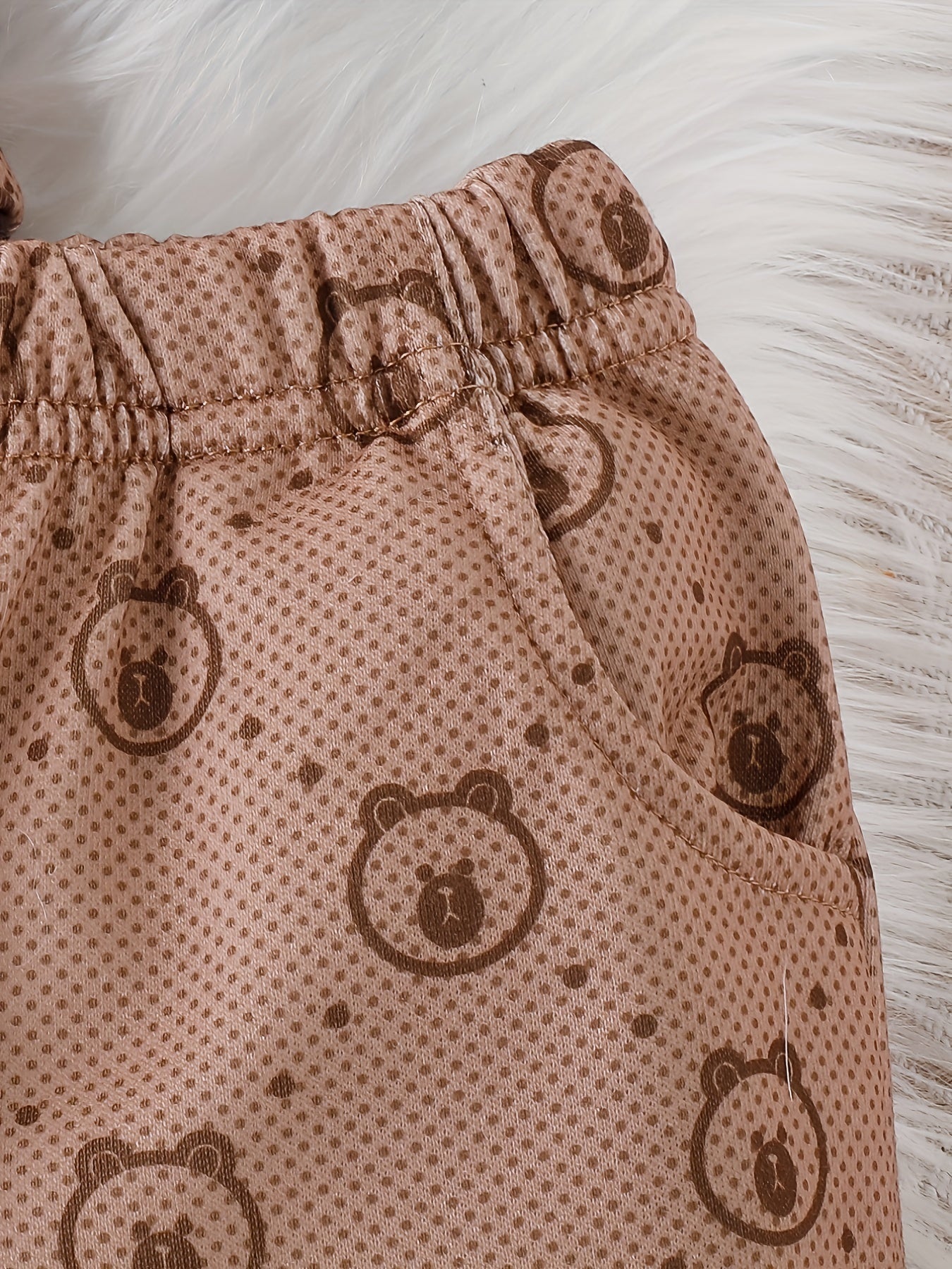 Baby Bear Print Sweatshirt Top & Athletic Trousers Set