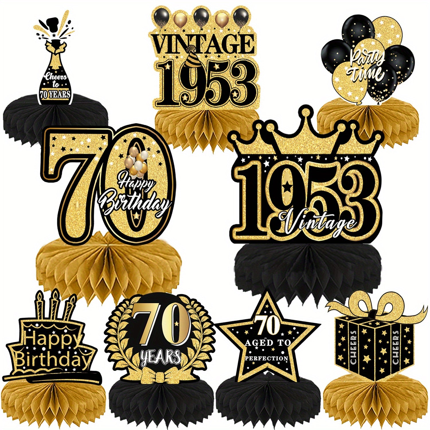 70th Anniversary Table Decorations for Men and Women