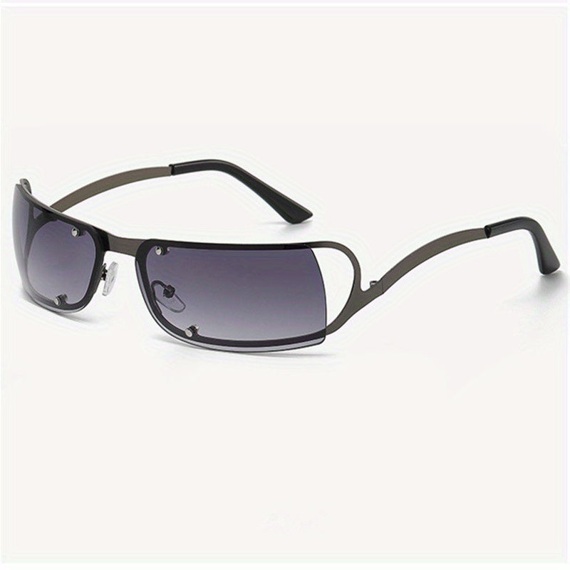 Y2K Wrap Around Hollow Sunglasses Cyberpunk Gradient Glasses UV400