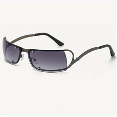 Y2K Wrap Around Hollow Sunglasses Cyberpunk Gradient Glasses UV400