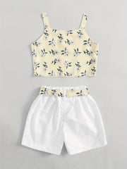 Girls Flower Cami Top & Shorts Set for Summer Beach Party
