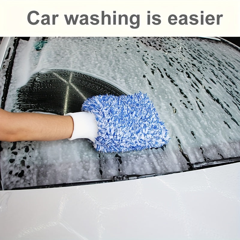 2pcs Microfiber Car Wash Gloves Cleaning Brush Detail Never Mess
