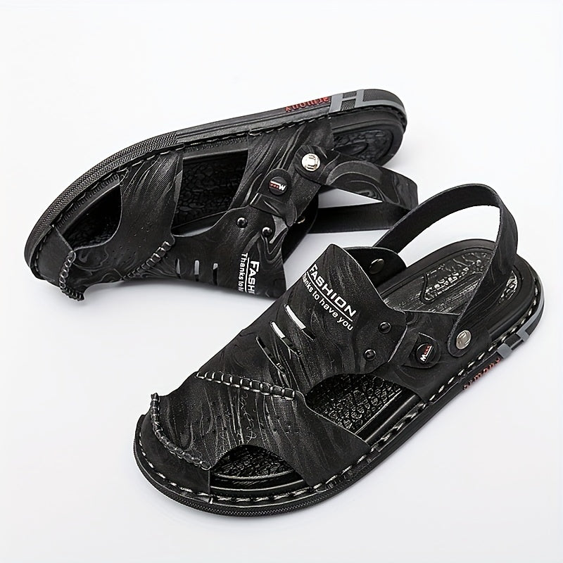 Men's Slip On Beach Sandals Solid Casual Shoes