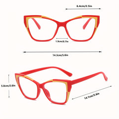 Clear Lens Cat Eye Glasses TR90 Frame Anti Blue Light for Computer Phone