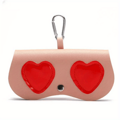 Portable Hanging Glasses Storage Bag PU Leather Sunglasses Cover Cartoon Holder