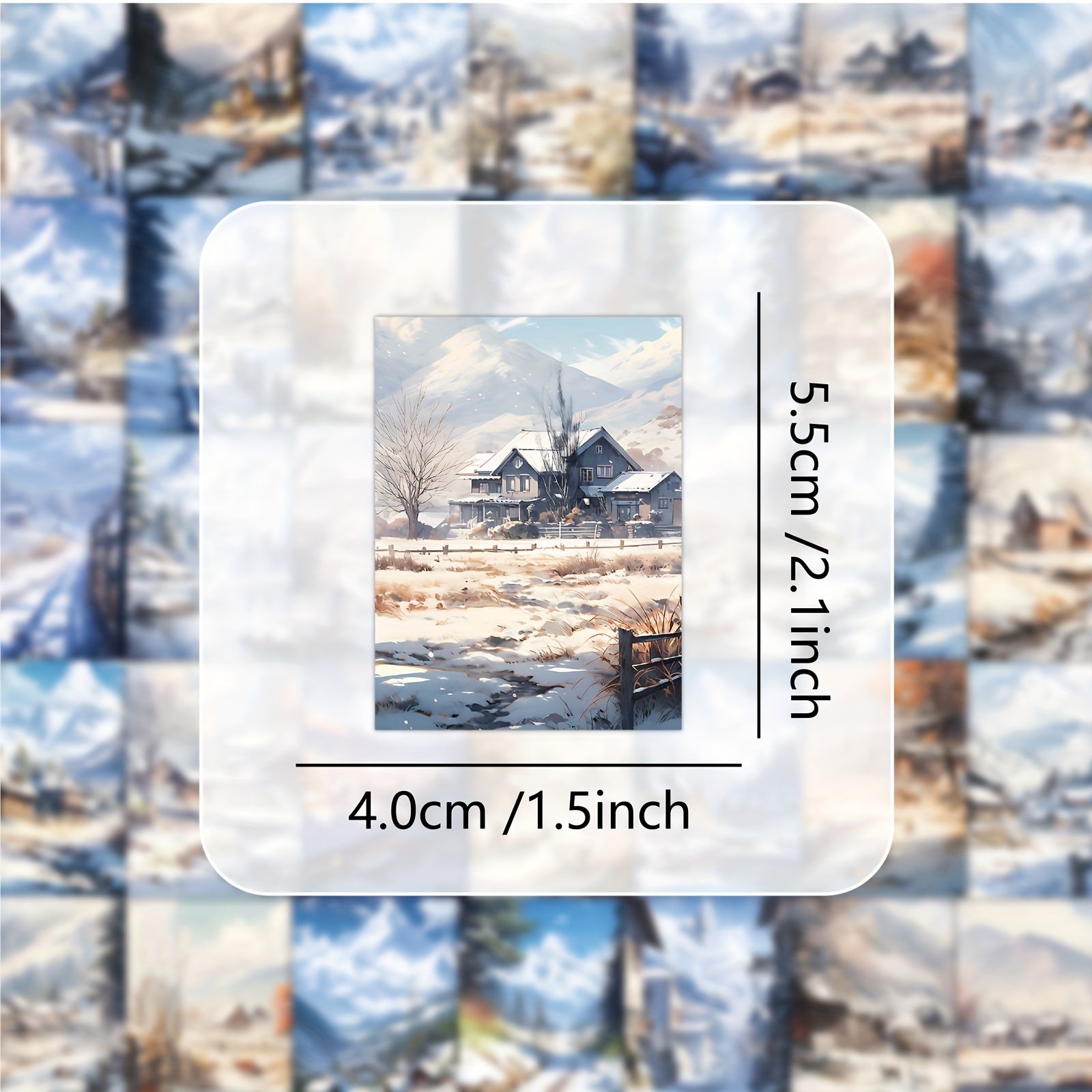 60pcs Winter Scenery Stickers for Water Bottles Laptops Phones