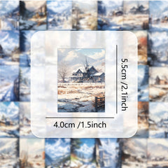 60pcs Winter Scenery Stickers for Water Bottles Laptops Phones