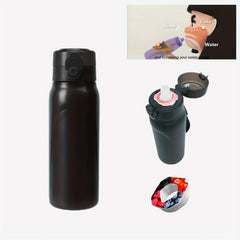 22oz Stainless Steel Water Bottle Flip Top Leakproof Cup Double Walled