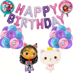 Doll House Birthday Theme Balloon Set with Party Scene Decor