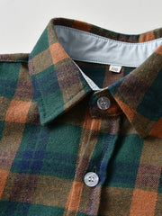 Boys Flannel Plaid Button Up Shirt