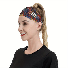Signature Check Plaid Breathable Headband for Sport & Casual Outfits
