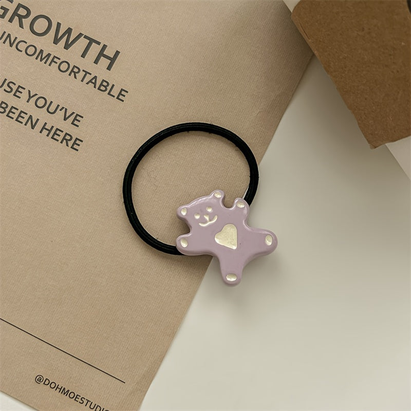 Kids' Cartoon Love Bear Hair Ring Small Animal Hair Tie