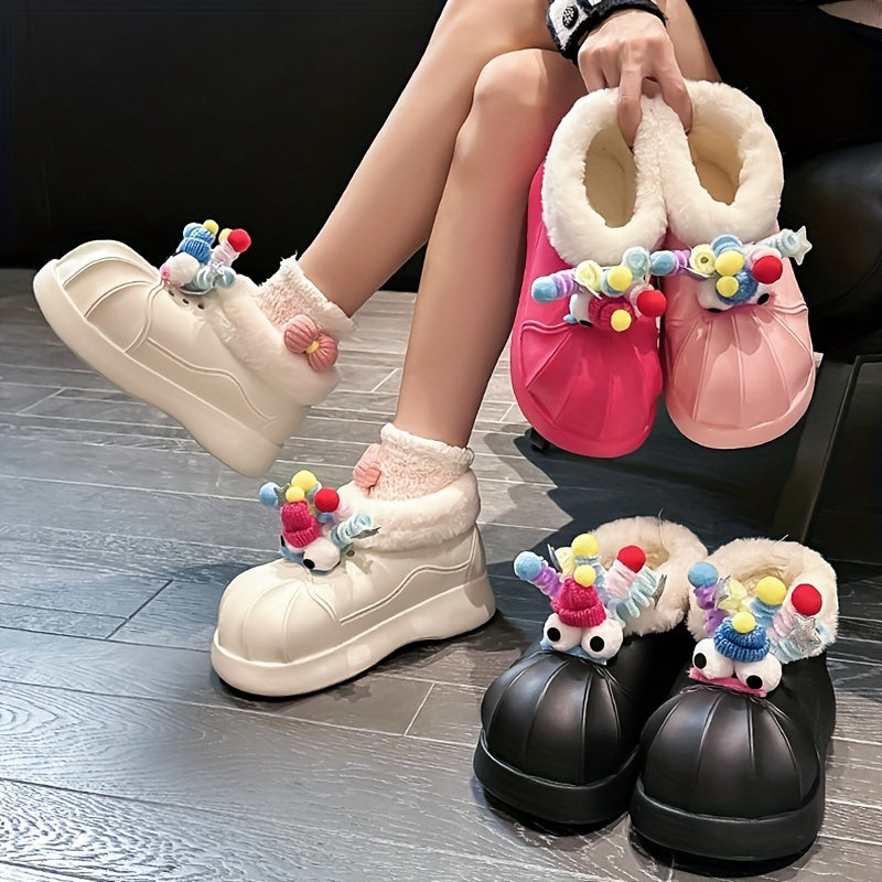 Women's Plush Lined Snow Boots Thermal Warm Shoes