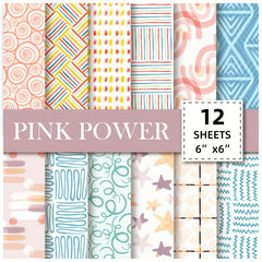 12pcs Bohemian Series Scrapbook Paper Art Card Pattern Paper