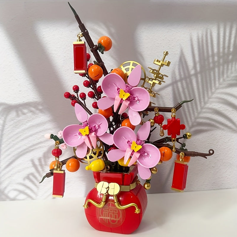 Persimmon Ruyi Eternal Flower Potted Plant DIY Toy
