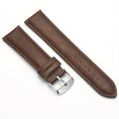 20 22mm Brown PU Leather Strap for Men's Watch