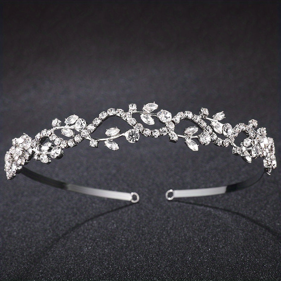 Rhinestone Crown Headband Baroque Bridal Wedding Hair Accessory