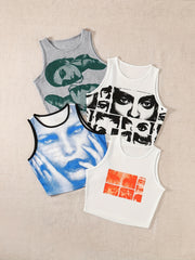 Y2K Sleeveless Crop Top Set for Summer & Spring