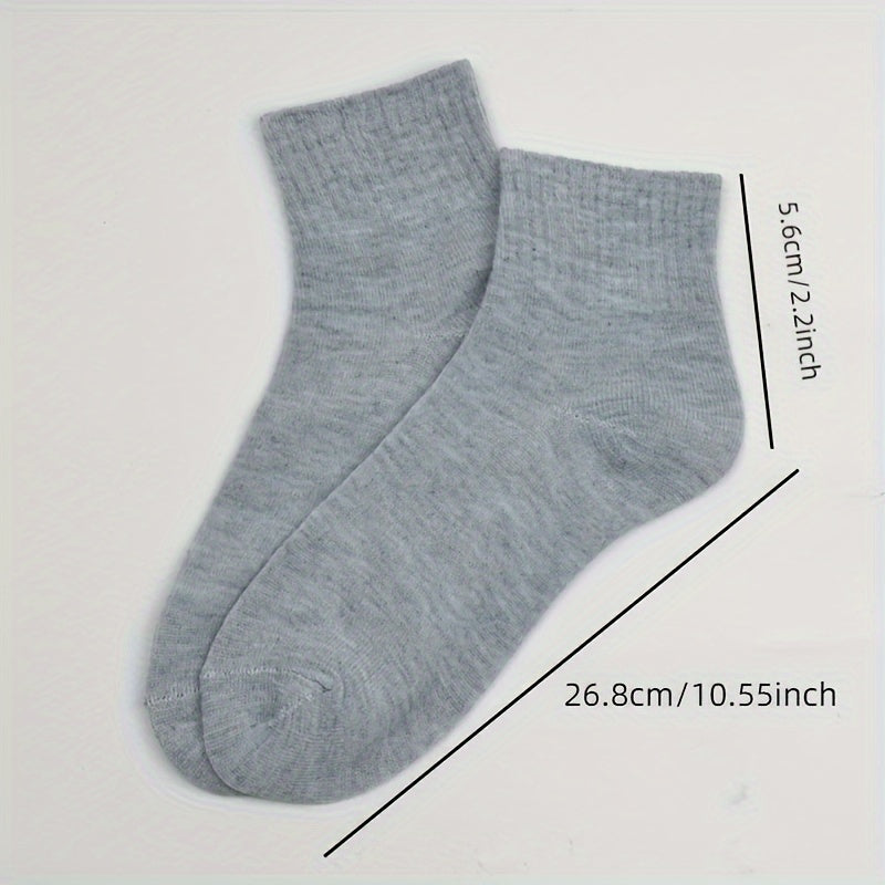 Men's Solid Crew Socks Breathable Comfy Casual Unisex Socks