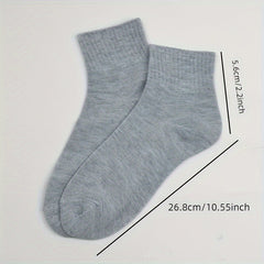 Men's Solid Crew Socks Breathable Comfy Casual Unisex Socks