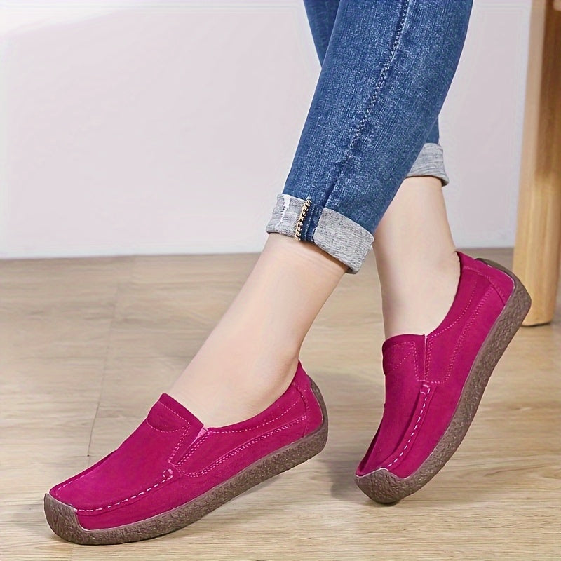Women's Slip-On Loafers Flat Walking Shoes Work Gym