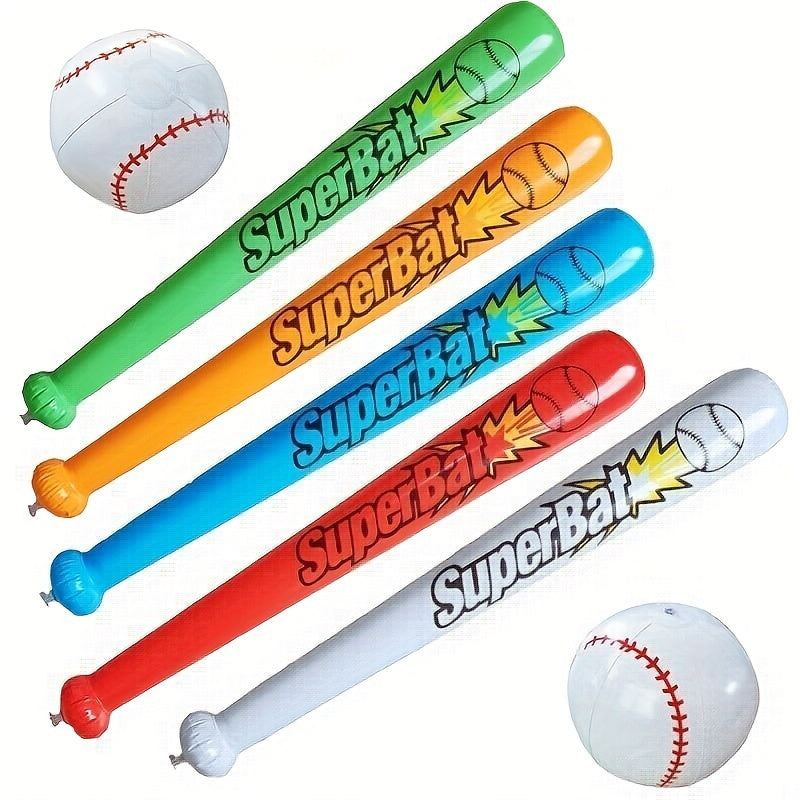 Inflatable Beach Ball and Baseball Bat Set